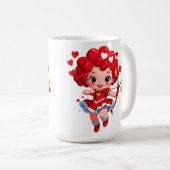 Niedlicher Cupid mit Bogen und Pfeil Kaffeetasse (VorderseiteRechts)