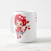 Niedlicher Cupid mit Bogen und Pfeil Kaffeetasse (Vorderseite Links)