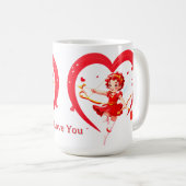 Niedlicher Cupid mit Bogen und Pfeil Kaffeetasse (VorderseiteRechts)
