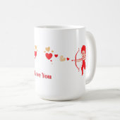Niedlicher Cupid mit Bogen und Pfeil Kaffeetasse (VorderseiteRechts)