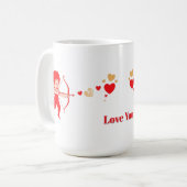 Niedlicher Cupid mit Bogen und Pfeil Kaffeetasse (Vorderseite Links)