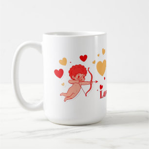 Niedlicher Cupid mit Bogen und Pfeil Kaffeetasse