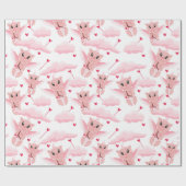 Niedlicher Cupid mit rosa Flügelmuster Valentinsta Geschenkpapier (Flach)