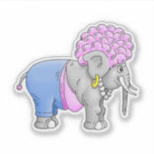 Niedlicher Curly Elephant Aufkleber (Vorderseite)