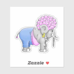 Niedlicher Curly Elephant Aufkleber