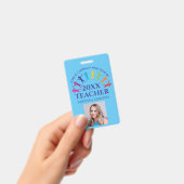 Niedlicher Custom School Lehrer Regenbogen Name Bl Ausweis (Handheld)