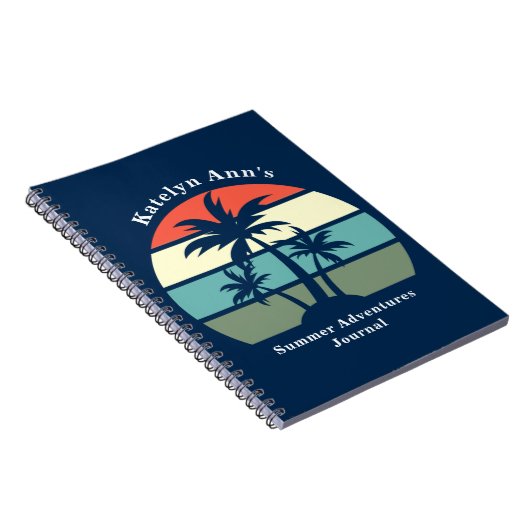 Niedlicher Custom Summer Beach Urlaub Blue Palm Tr Notizblock (Rechte Seite)