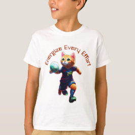 Niedlicher Cyberpunk Cat Soccer Player T-Shirt