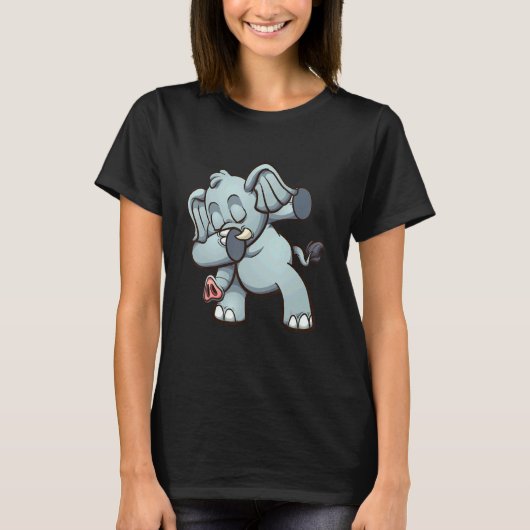 Niedlicher Dabbing-Elefant für Jungen oder Mädchen T-Shirt (Vorderseite)