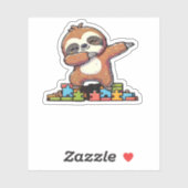 Niedlicher Dabbing Faultier Autismus Bewusstsein A Aufkleber (Blatt)