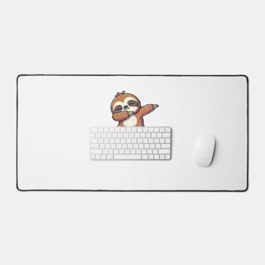 Niedlicher Dabbing Faultier Autismus Bewusstsein A Schreibtischunterlage (Tastatur & Maus)