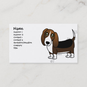Niedlicher Dachshund-Jagdhund-Cartoon - Brown wei Visitenkarte