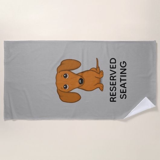 Niedlicher Dackel-Cartoon-Dackel-Hund mit Strandtuch (Vorderseite)