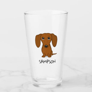 Niedlicher Dackel-HundeCartoon der Dackel-  Glas