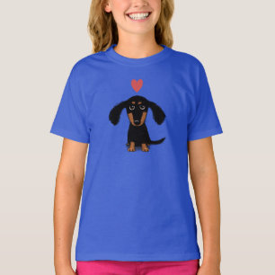 Niedlicher Dackel-Welpe mit Valentine-Herzen T-Shirt