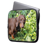 niedlicher Dackellaptopkasten Laptopschutzhülle (Vorderseite Links)