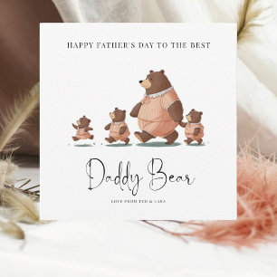 Niedlicher Daddy Bär und Cubs Vatertagskarte Karte