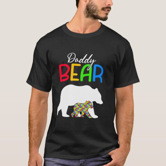 Niedlicher Daddy Bear Autismus Awareness Autistic  T-Shirt (Vorderseite)