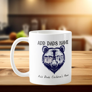 Niedlicher DADDY BEAR Blue auf White PERSONALIZE Kaffeetasse