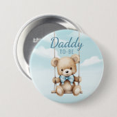 Niedlicher Daddy to be Teddy Bear Baby Shootknopf Button (Vorne & Hinten)