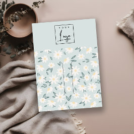 Niedlicher Daisy Floral Aqua Blue Logoklammer Visitenkarte