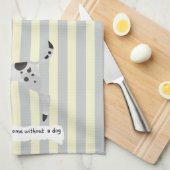 Niedlicher Dalmatiner blau und cremefarben gestrei Geschirrtuch (Viertel Falte)