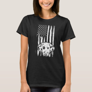 Niedlicher Dalmatiner Dog American Flag USA Puppy T-Shirt