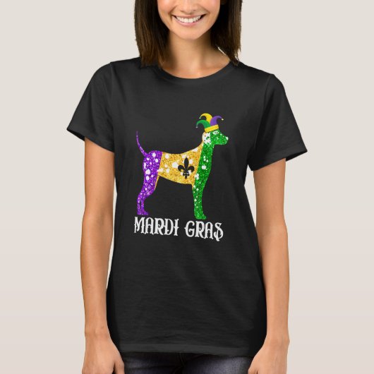 Niedlicher Dalmatiner Dog Lover Mardi Gras Party J T-Shirt (Vorderseite)