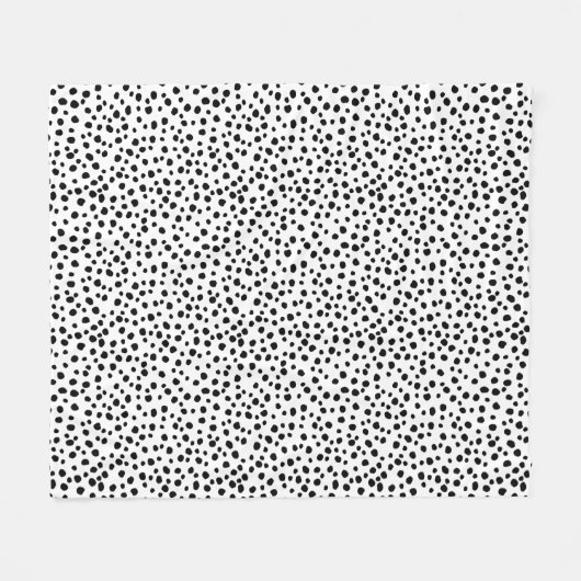 Niedlicher Dalmatiner Dot Schwarz/Weiß-Schrift Fleecedecke (Vorderseite (Horizontal))