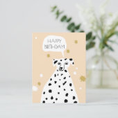 Niedlicher Dalmatiner Hund Abstrakt Happy Birthday Postkarte (Stehend Vorderseite)
