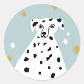 Niedlicher Dalmatiner Hund Abstrakte Illustration  Runder Aufkleber (Vorderseite)