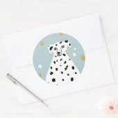 Niedlicher Dalmatiner Hund Abstrakte Illustration  Runder Aufkleber (Umschlag)