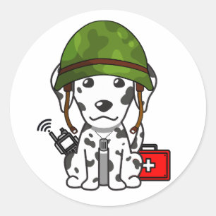 Niedlicher Dalmatiner Hund Wehrhelm Runder Aufkleber