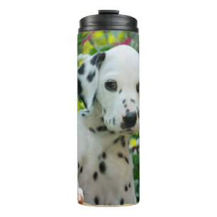 Niedlicher Dalmatiner Hund Welpen Portrait Foto - Thermosbecher