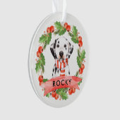 Niedlicher Dalmatiner Hunde Weihnachtsfeier Ornament (Vorderseite)