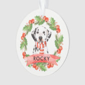 Niedlicher Dalmatiner Hunde Weihnachtsfeier Ornament (Vorderseite)