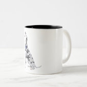 Niedlicher Dalmatiner Hundesitz Zweifarbige Tasse (VorderseiteRechts)