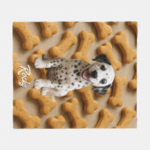 Niedlicher Dalmatiner Personalisiert Blanket Fleecedecke (Vorderseite (Horizontal))