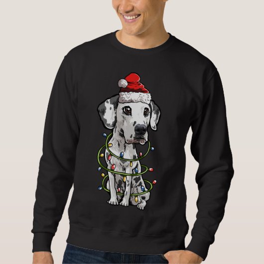 Niedlicher Dalmatiner Weihnachtsbaum Lichter Weihn Sweatshirt (Vorderseite)