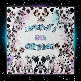 Niedlicher Dalmatiner Welpe Geburtstag Wasserfarbe Puzzle