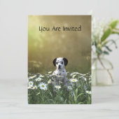 Niedlicher Dalmatiner Welpe in Daisies Einladung (Stehend Vorderseite)