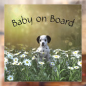 Niedlicher Dalmatiner Welpe in Daisies Fensteraufkleber (Blatt 2)