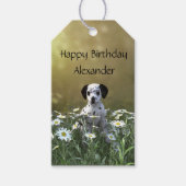 Niedlicher Dalmatiner Welpe in Daisies Geschenkanhänger (Vorderseite)
