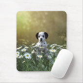 Niedlicher Dalmatiner Welpe in Daisies Mousepad (Mit Mouse)