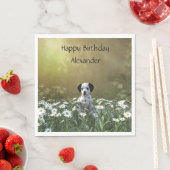 Niedlicher Dalmatiner Welpe in Daisies Serviette (Beispiel)