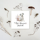 Niedlicher Dalmatiner Welpe mit Rattle Zitat mutig Einladung