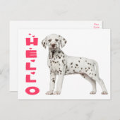 Niedlicher Dalmatiner Welpen Hund Hallo Denken Sie Postkarte (Vorne/Hinten)