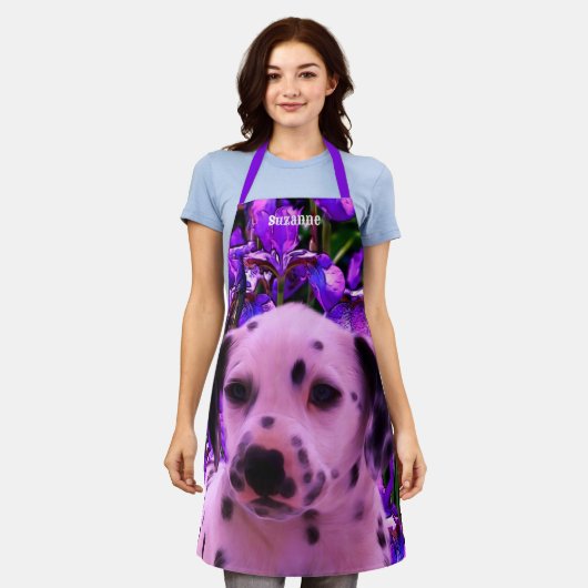 Niedlicher Dalmatiner Welpenhund Personalisiert Schürze (Getragen)