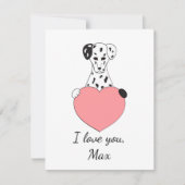 Niedlicher dalmatinischer Liebe Valentine Feiertagskarte (Vorderseite)