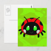 Niedlicher Damenkäfer Postkarte (Vorne/Hinten)
